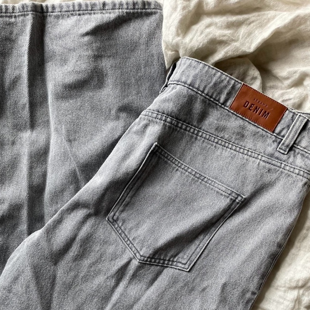 Sezane Gray Wide Leg Trousers- Denim